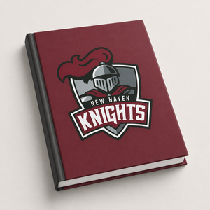 Photo of a book with the knights logo for the Yearbook