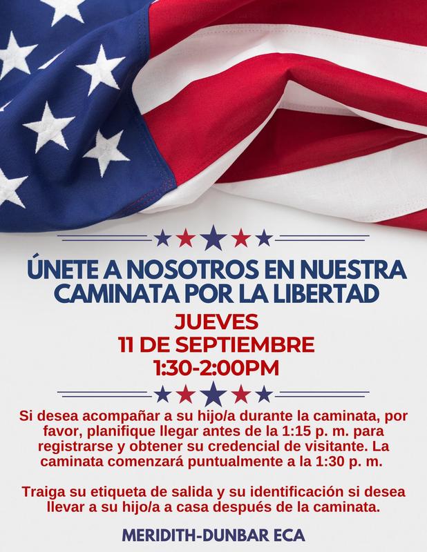 Freedom Walk Flyer Spanish