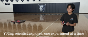 Screen shot from article cover of boy flying drone