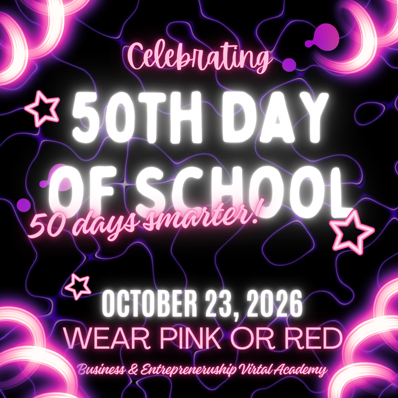 50TH DAY OF SCHOOL WEAR RED OR PINK
