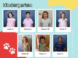 yellow, blue, and red circles with courage students