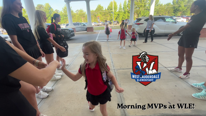 WLHS Volleyball Team Morning Greeters at West Lauderdale Elementary