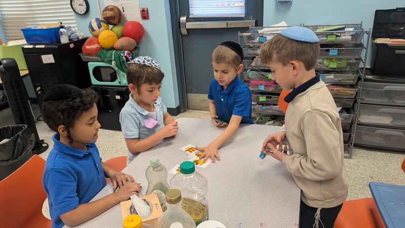 first grade boys play a game together