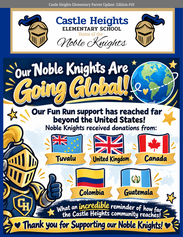 Image of a page from this week's parent update for Castle Heights