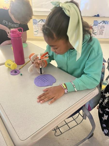 Yesterday, Mrs. Elkins' 3rd-grade math classes explored the concept of multiplication and created arrays using play-dough!