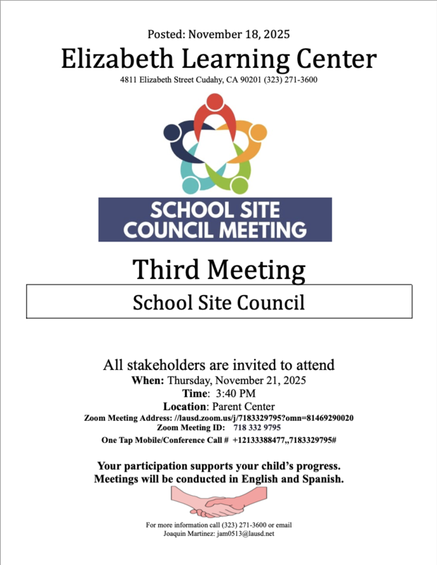 School Site Council Meeting