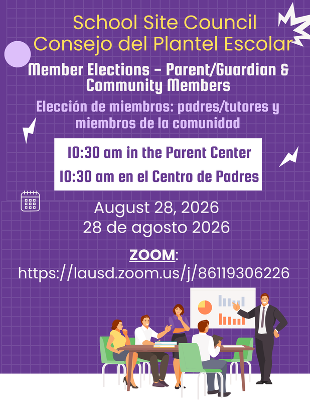 School Site Council Elections on 08/28/26 at 10:30 am Featured Photo