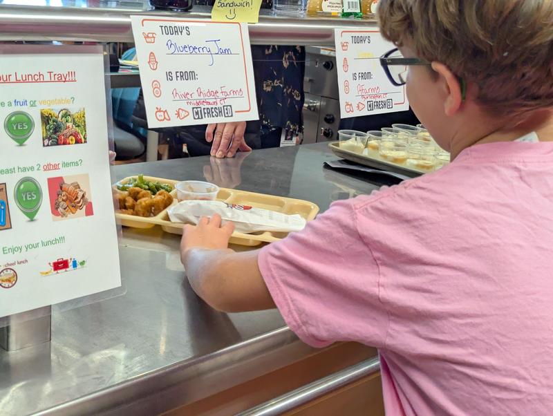 A student gets lunch made with local farm fresh ingredients
