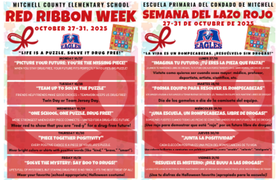 Red Ribbon Week Dress Up Days