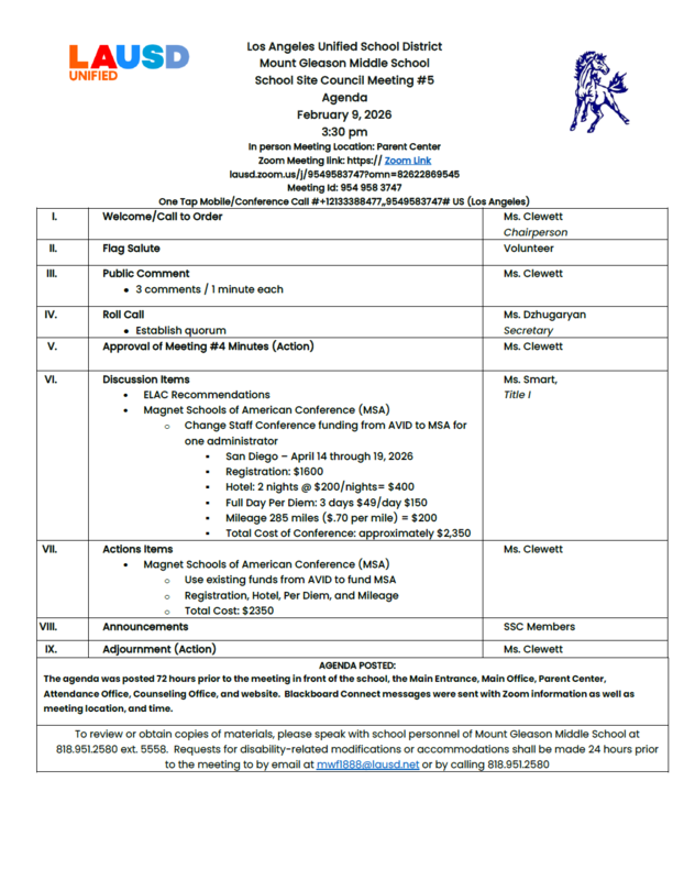 SSC Meeting