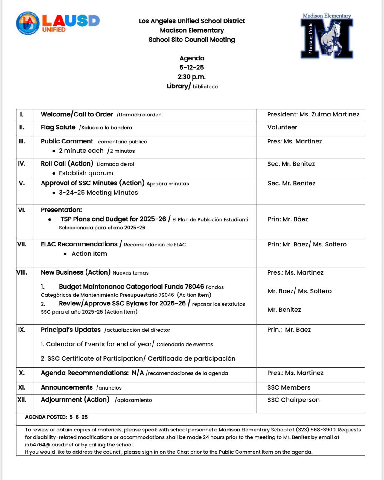 SSC- 5-12-25 | Madison Elementary