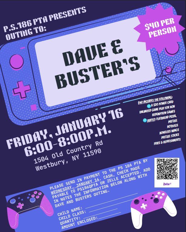 Dave and Busters Flyer found under PTA Section