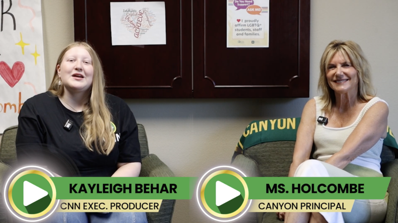 Student Kayleigh Behar interviews Principal Shellie Holcombe