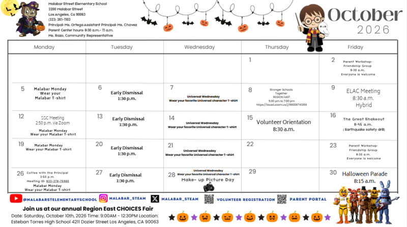 October Calendar