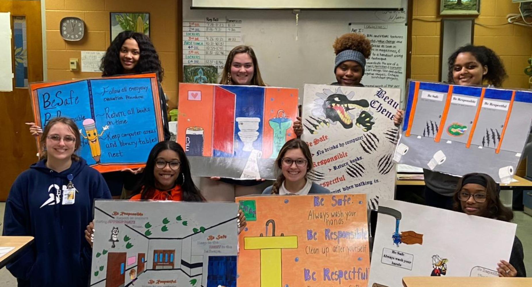 Mrs. Jennifer Knot's Art Students create PBIS posters.