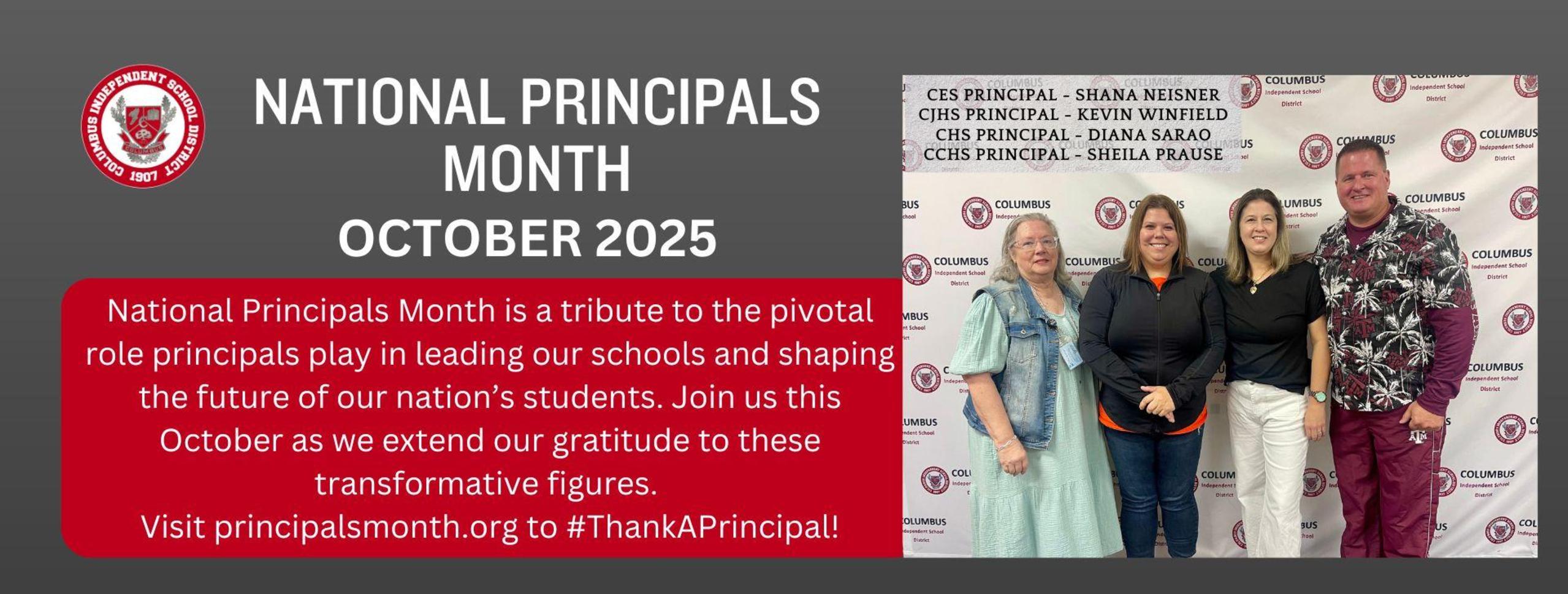 National Principals Month is a tribute to the pivotal role principals play in leading our schools and shaping the future of our nation’s students. Join us this October as we extend our gratitude to these transformative figures. 
Visit principalsmonth.org to #ThankAPrincipal!