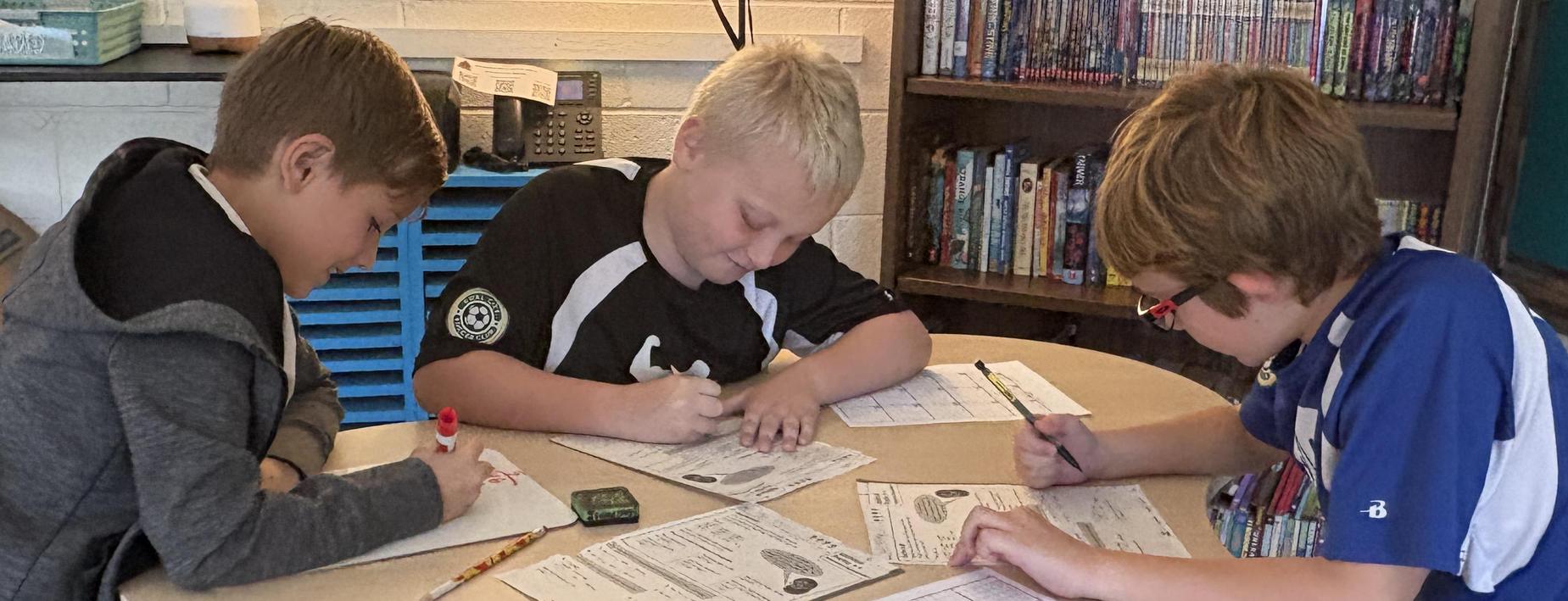 Students working on a class project