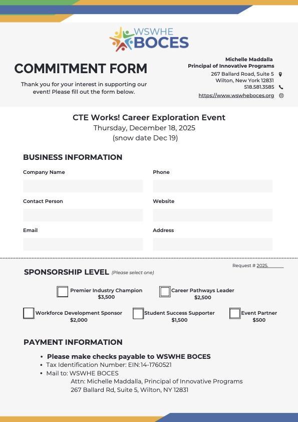 Sponsorship committment form