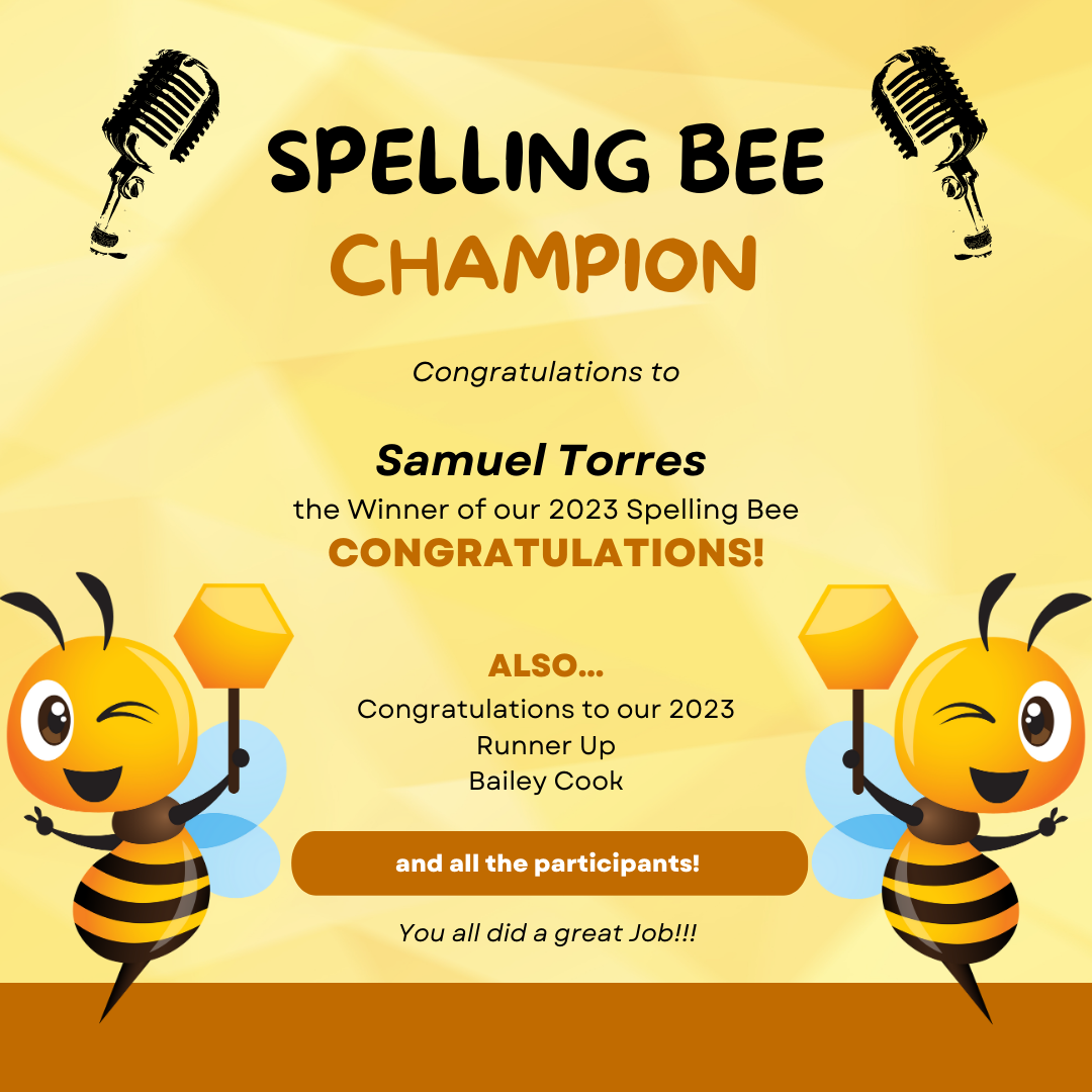 Spelling Bee 2023 Winner Library Hale Charter Academy