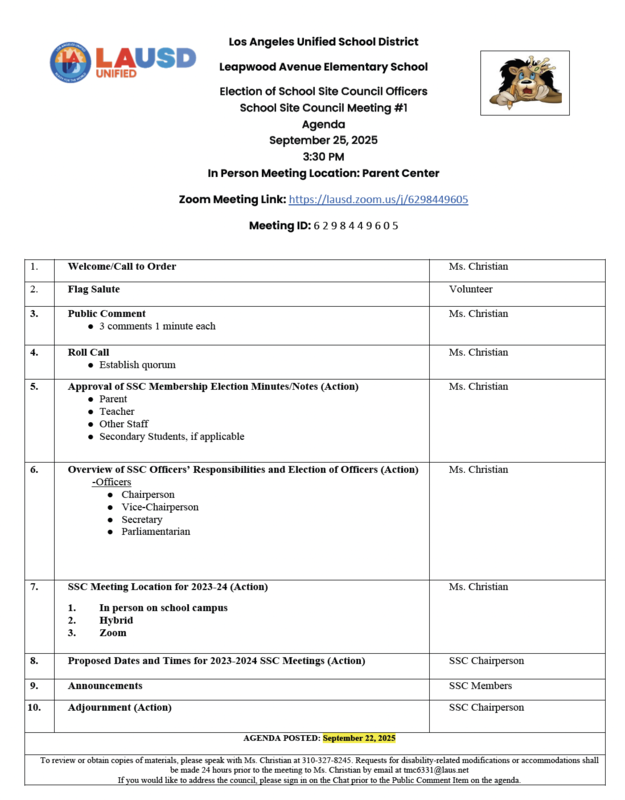 Agenda