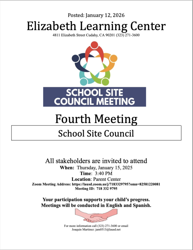 School Site Council Meeting