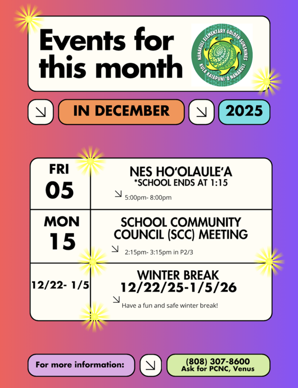 Upcoming Events in DECEMBER