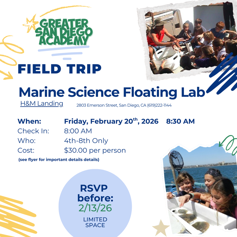 field trip info graphic with photos and logo