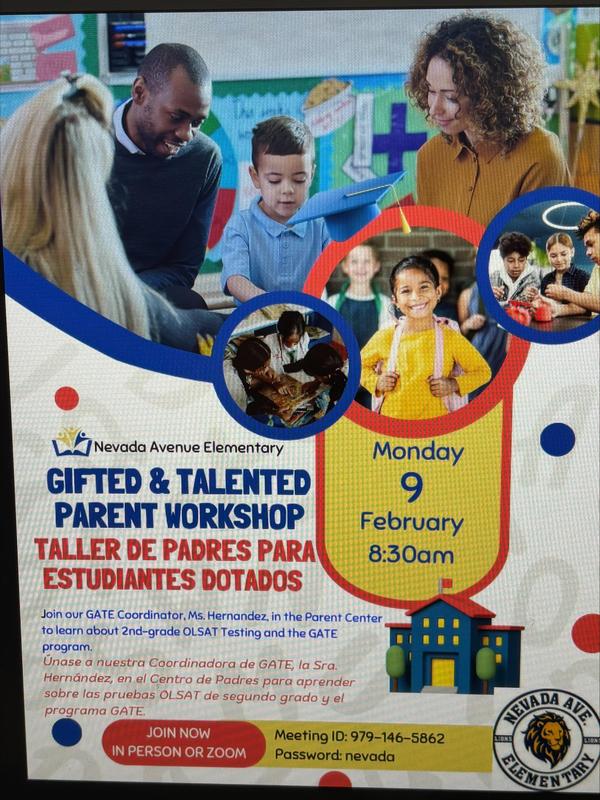 Join us Monday, February 9th at 8:30am in the Parent Center!  ¡Únase a nosotros el lunes 9 de febrero a las 8:30 a. m. en el Centro de Padres!