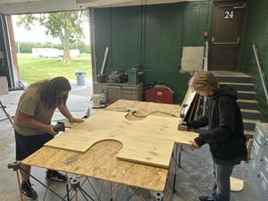 Wood 3 students create props for the Coaler Marching Band