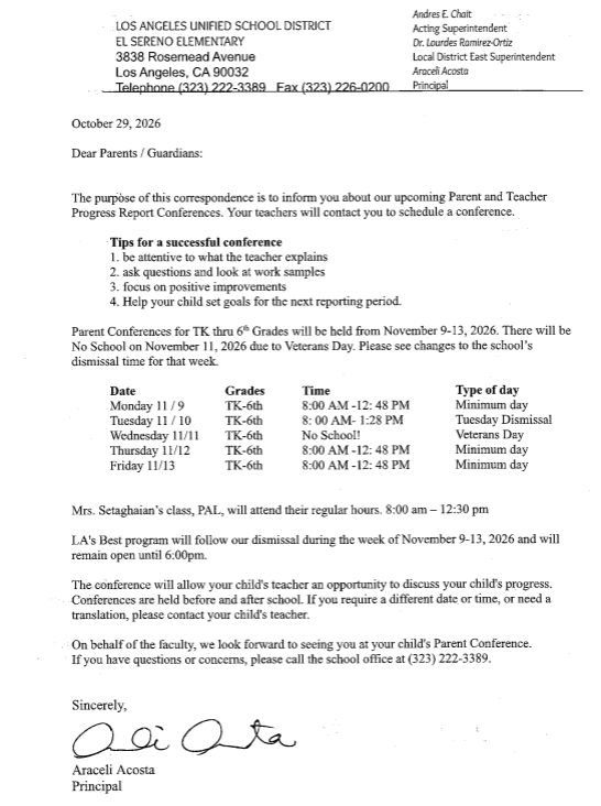 Parent Conference