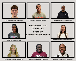 Kosciusko Attala Career Tech February Students of the Month