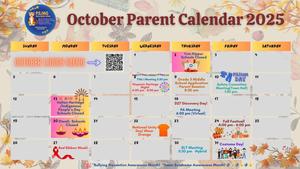 English - October Parent Calendar 2025