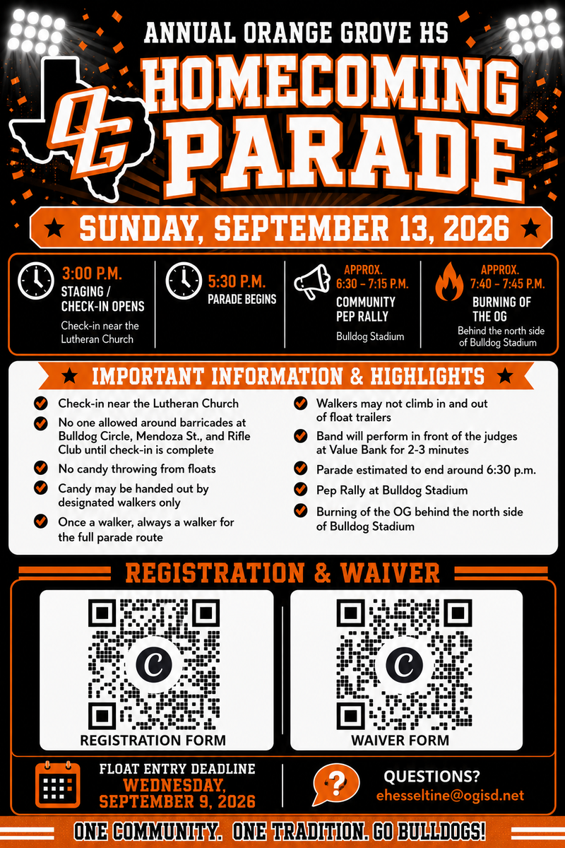 SAVE THE DATE : HOCO Parade and Community Pep Rally Featured Photo