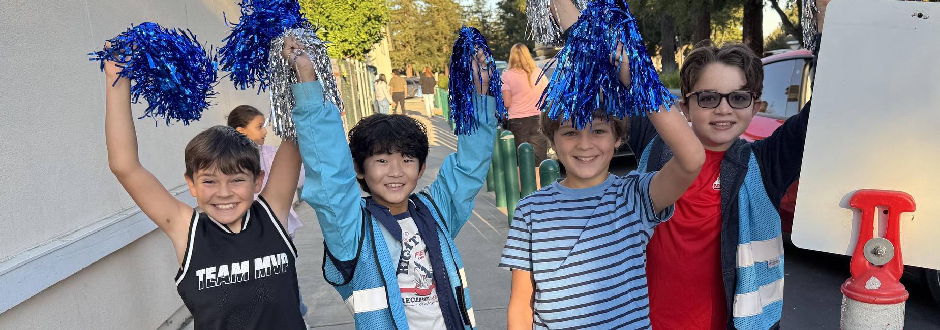 students cheering
