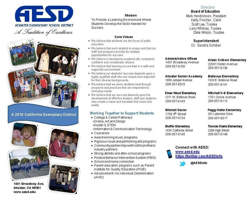 Exemplary district brochure
