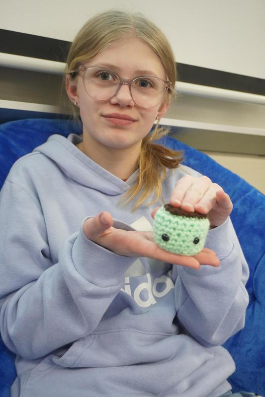 Sage Filipiak enjoys creating crochet plushies.