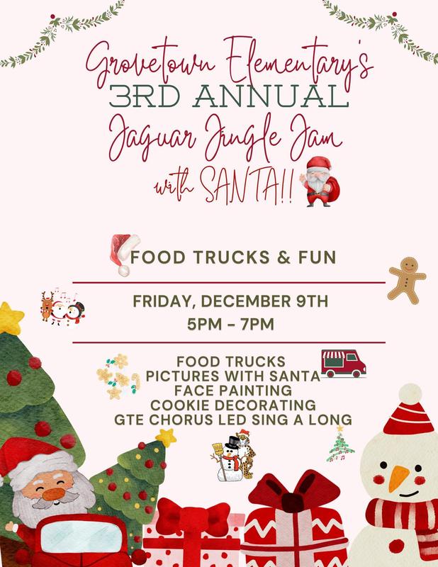 Flier for GTE's 3rde Annual Jaguar Jingle Jam Friday December 9