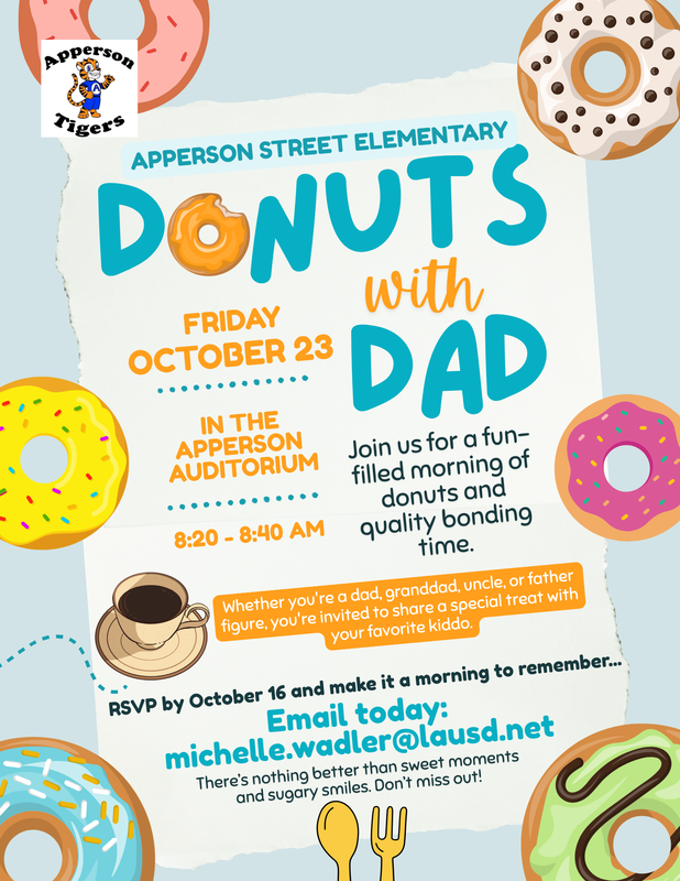 Daddy and Doughnuts is October 23rd at 8:20AM