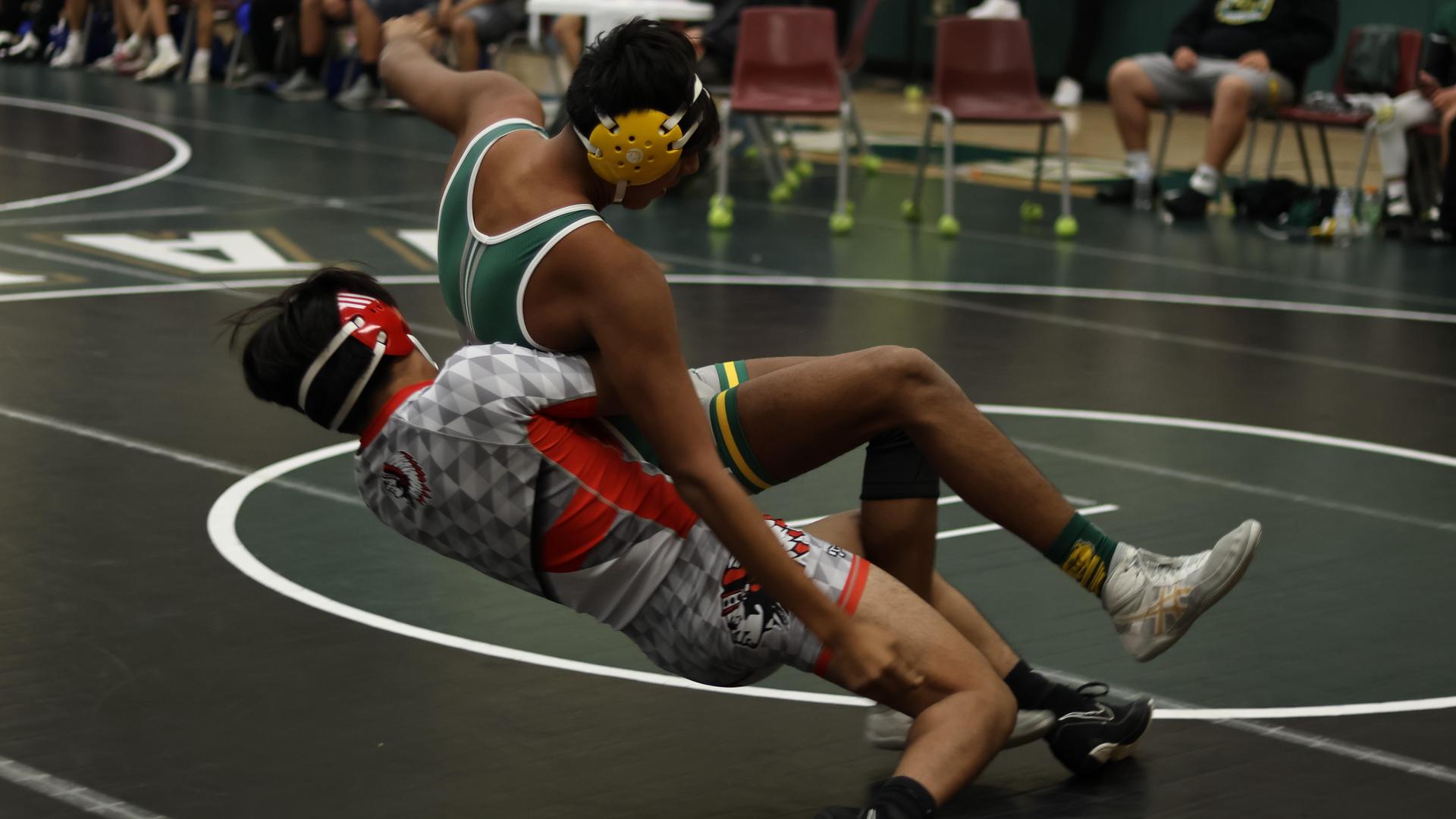 boys wrestling at liberty duals