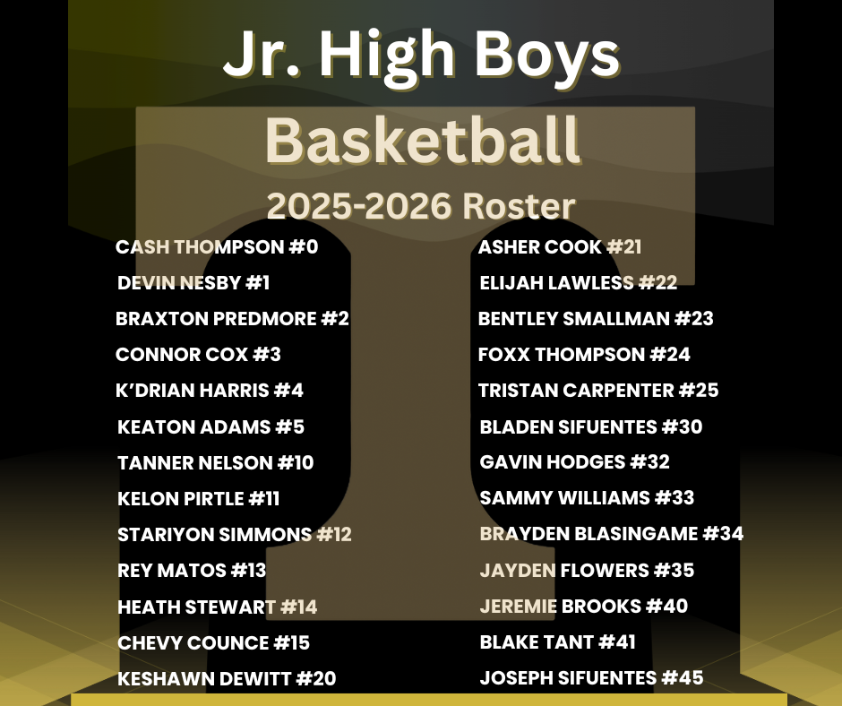 JR High Boys Basketball Roster