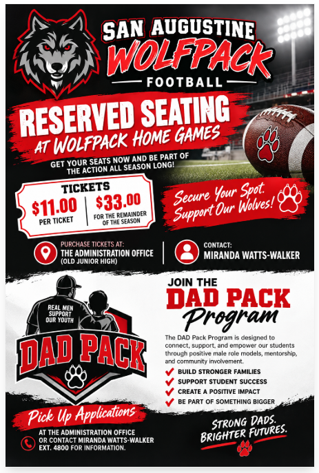 Dad Pack and Reserved Seating Info