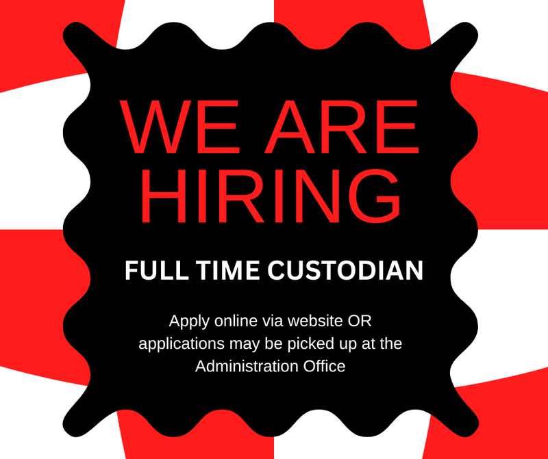 CUSTODIAL POSITION AVAILIBLE Featured Photo