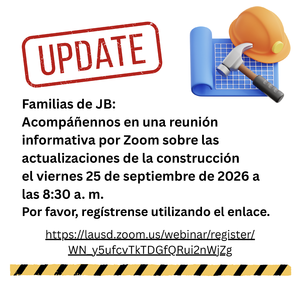 Join us for an informational meeting via Zoom for Construction Updates Friday, September 25, 2026 at 8:30 am
