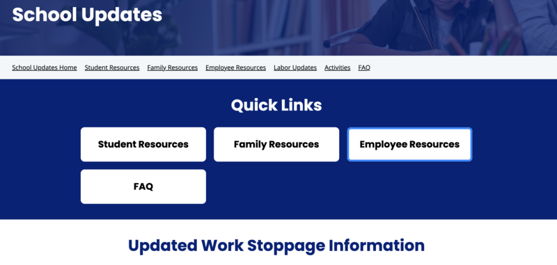 LAUSD Update: Work Stoppage Information Thumbnail Image