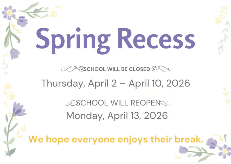 School is closed for spring break