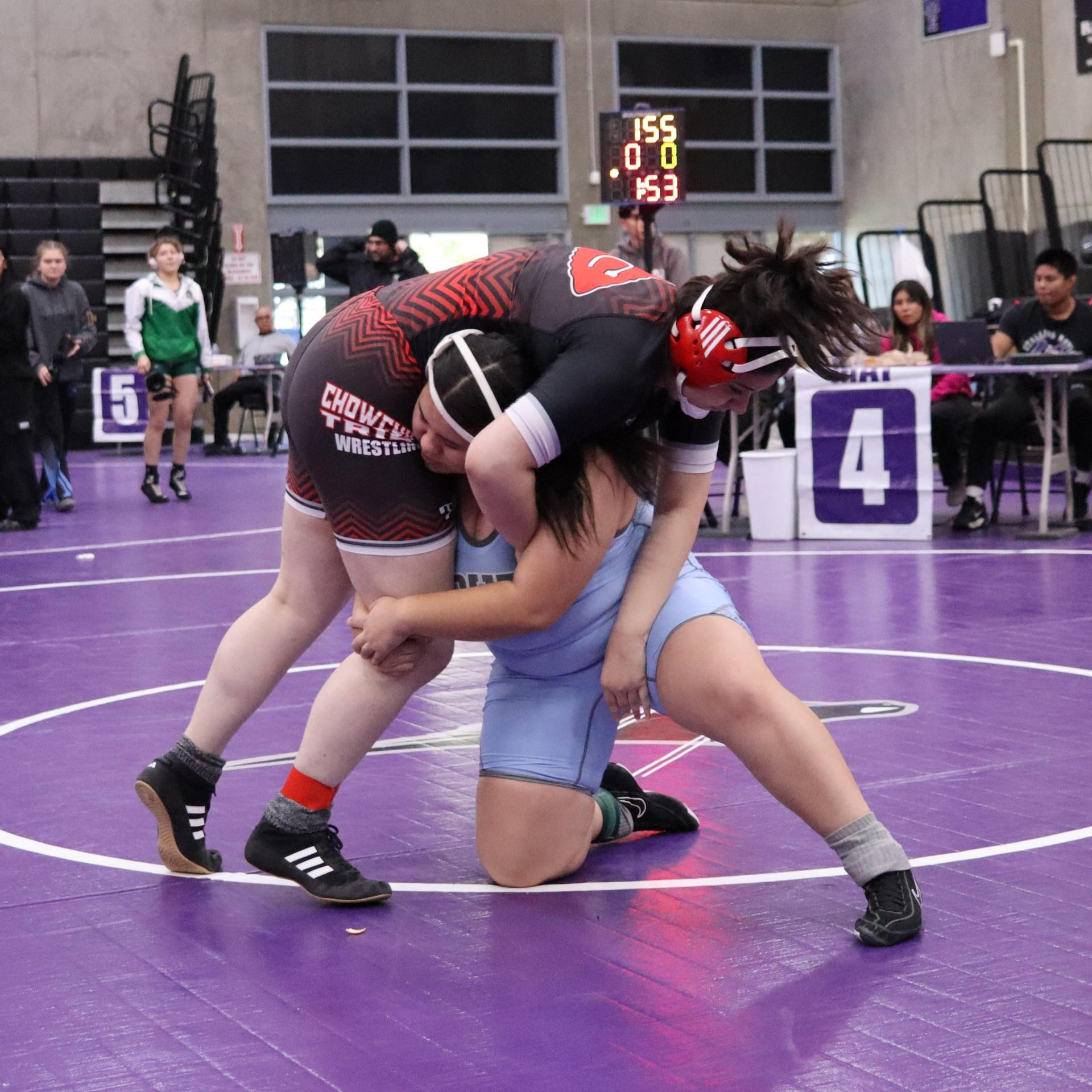 Girls wrestling at madera south