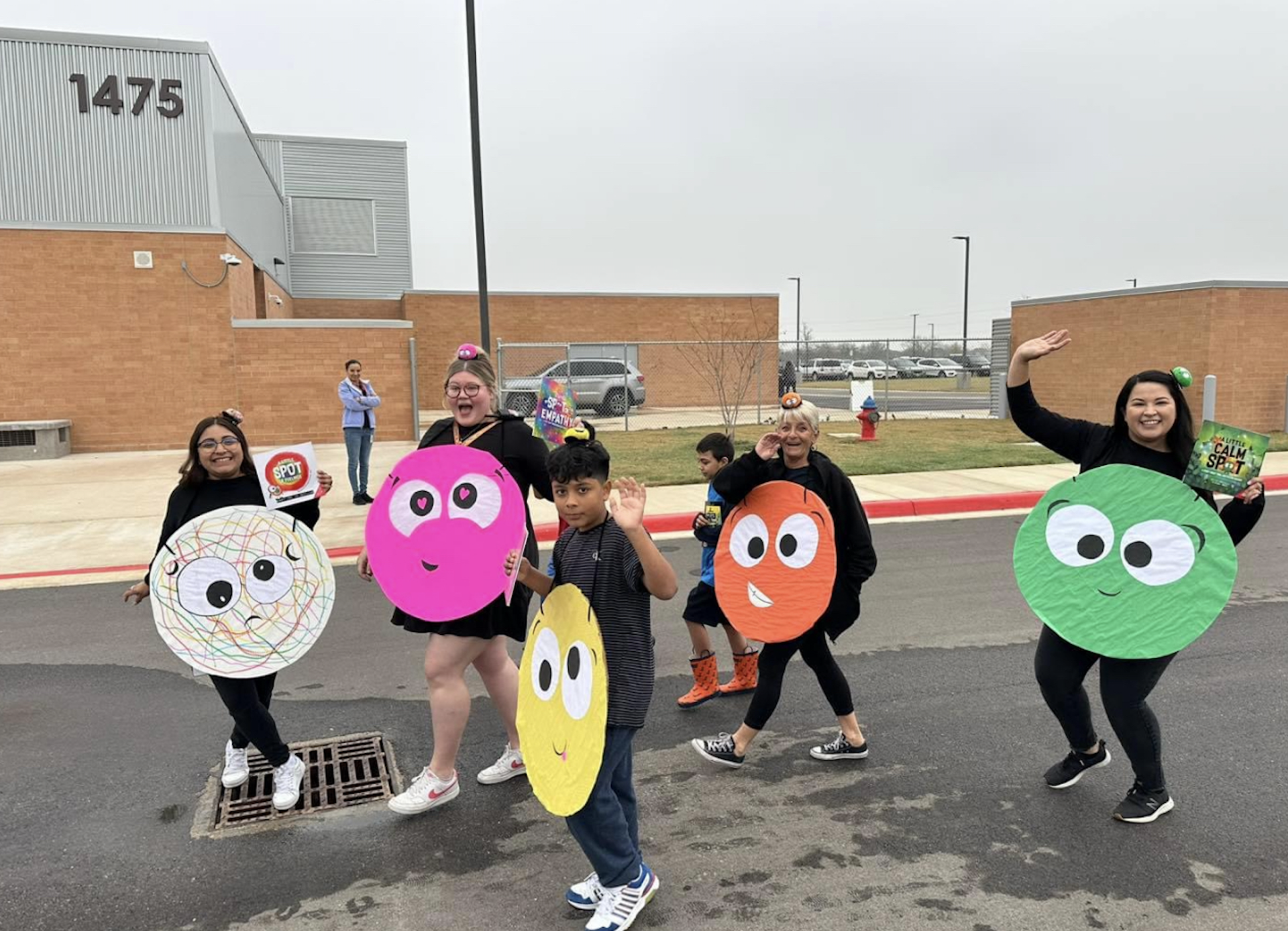 Mrs. Phillips sporting a "Spot of Emotion" costume for our book parade. 