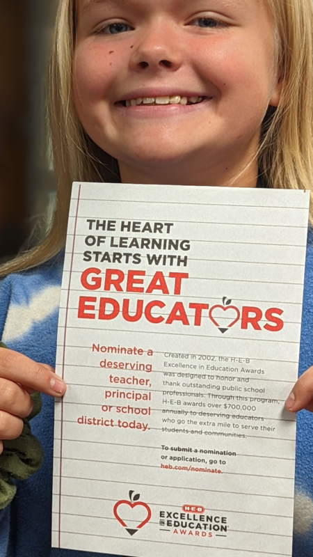 H-E-B Excellence in Education Award Featured Photo