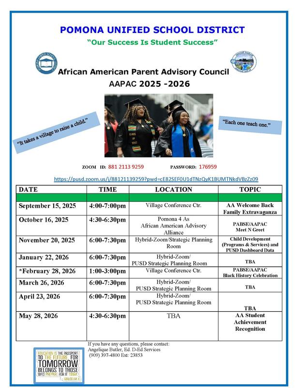 African American Parent Advisory Council Meeting - flyer for web 11.20.25
