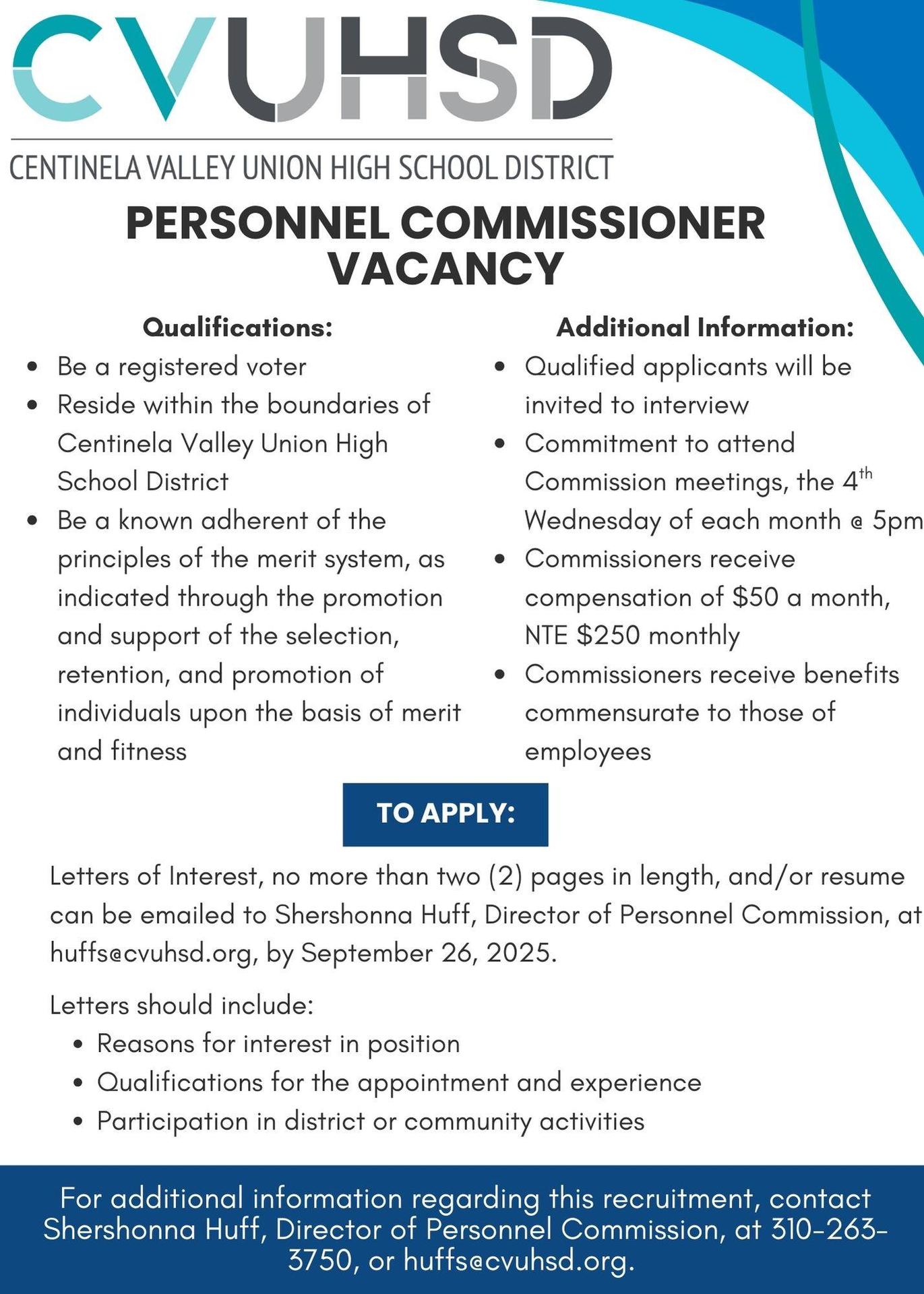 Personnel Comm. Vacancy